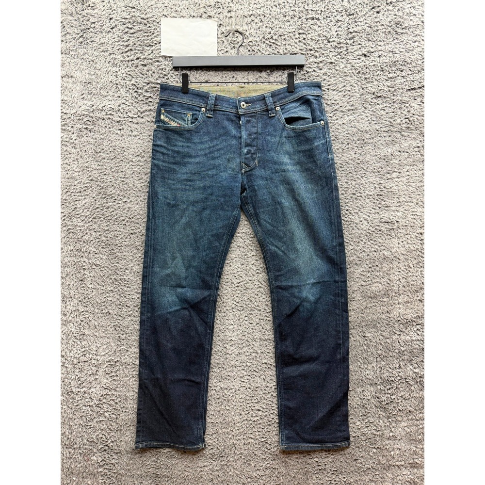 Diesel Larkee Regular Straight Leg Button-Fly Denim Jeans Blue Mens Size 34 x 32